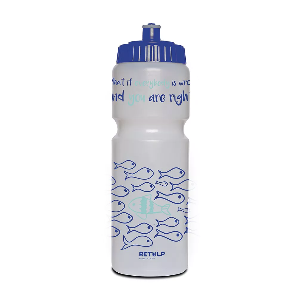 Borraccia eco Bianca e Blu Pesci