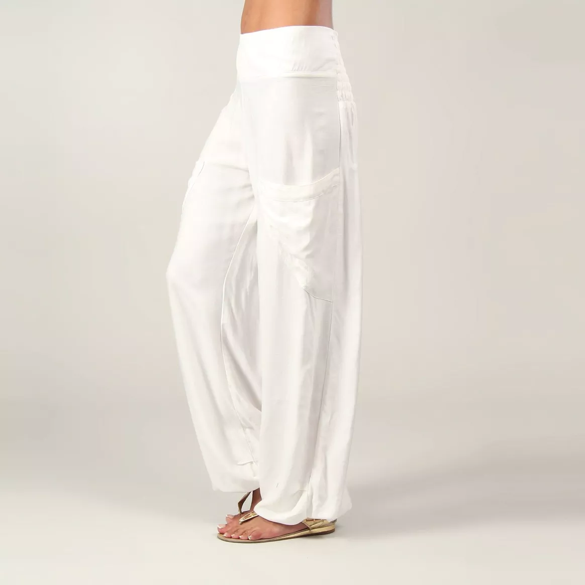 Pantalone Harem Bianco PA1032B